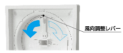 差圧給気レジスターに風向調整レバーを設定