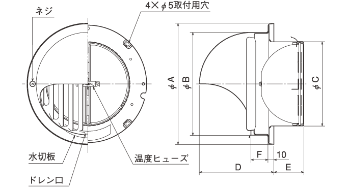 アルミ製 丸形フード｜三菱電機グループ 株式会社メルコエアテック