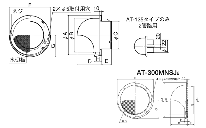 驚きの安さ メルコエアテック 外壁用(ステンレス製) 丸形フード｜網 【AT-200MNSD4】【AT200MNSD4】【メーカー直送のみ・  キッチン家電用アクセサリー・部品 FONDOBLAKA